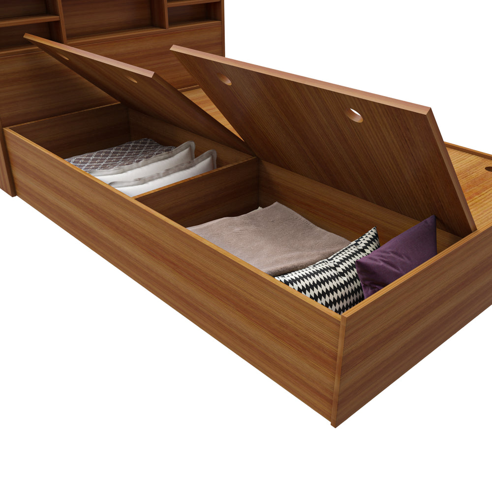 Zencozy Single Large Bed - Walnut