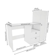 Derrick Home Office Table | Frosty White