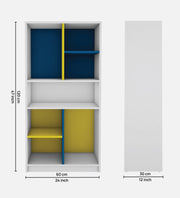 Lapis Bookcase | Frosty White, Blue and Yellow