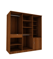 Barney Large Wardrobe cum Dresser | Walnut and Frosty White Without Mirror