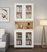 Load image into Gallery viewer, Mobley Display Bookcase - Beige Teak &amp; Frosty White
