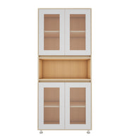 Mobley Display Bookcase | Beige Teak and Frosty White