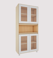 Mobley Display Bookcase | Beige Teak and Frosty White