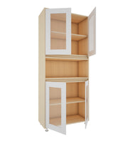 Mobley Display Bookcase | Beige Teak and Frosty White