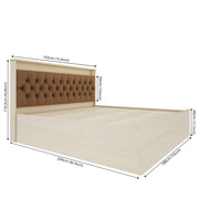Ressley King Bed - Beige Teak & Brown