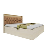 Ressley King Bed - Beige Teak & Brown