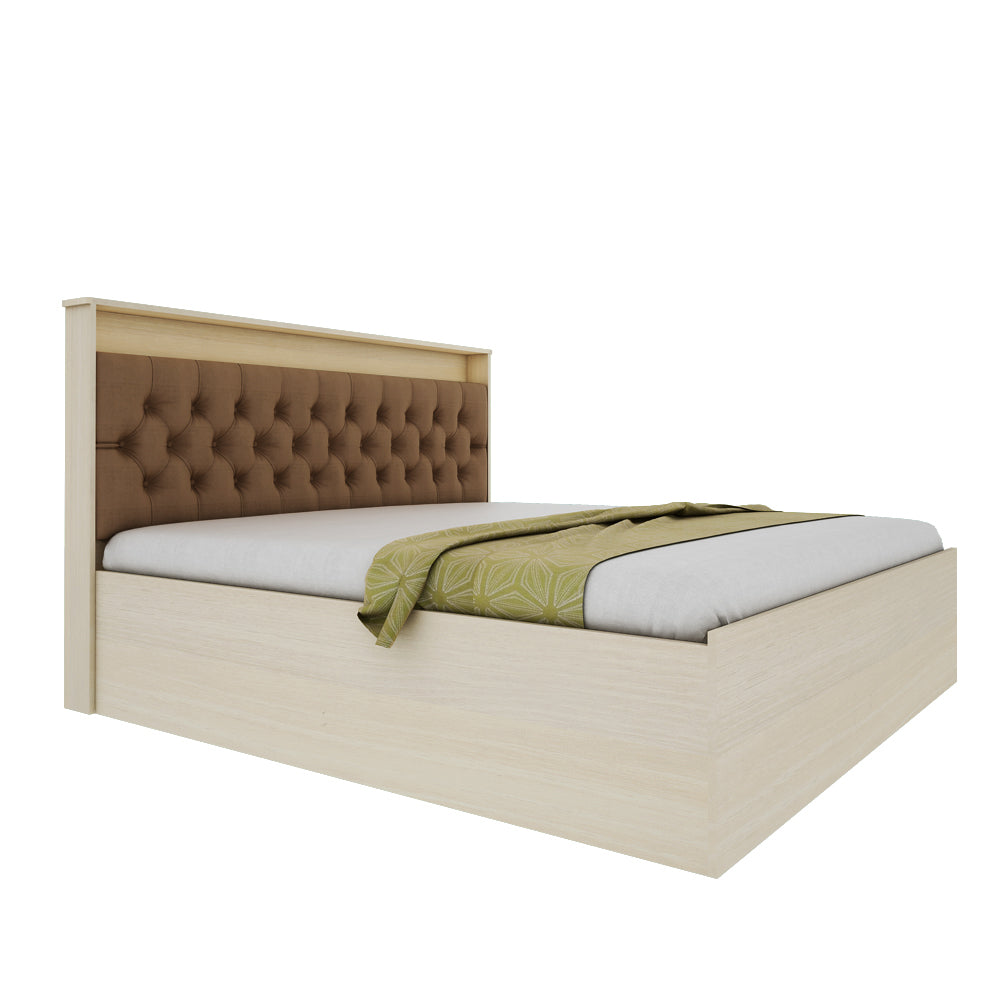 Ressley King Bed - Beige Teak & Brown