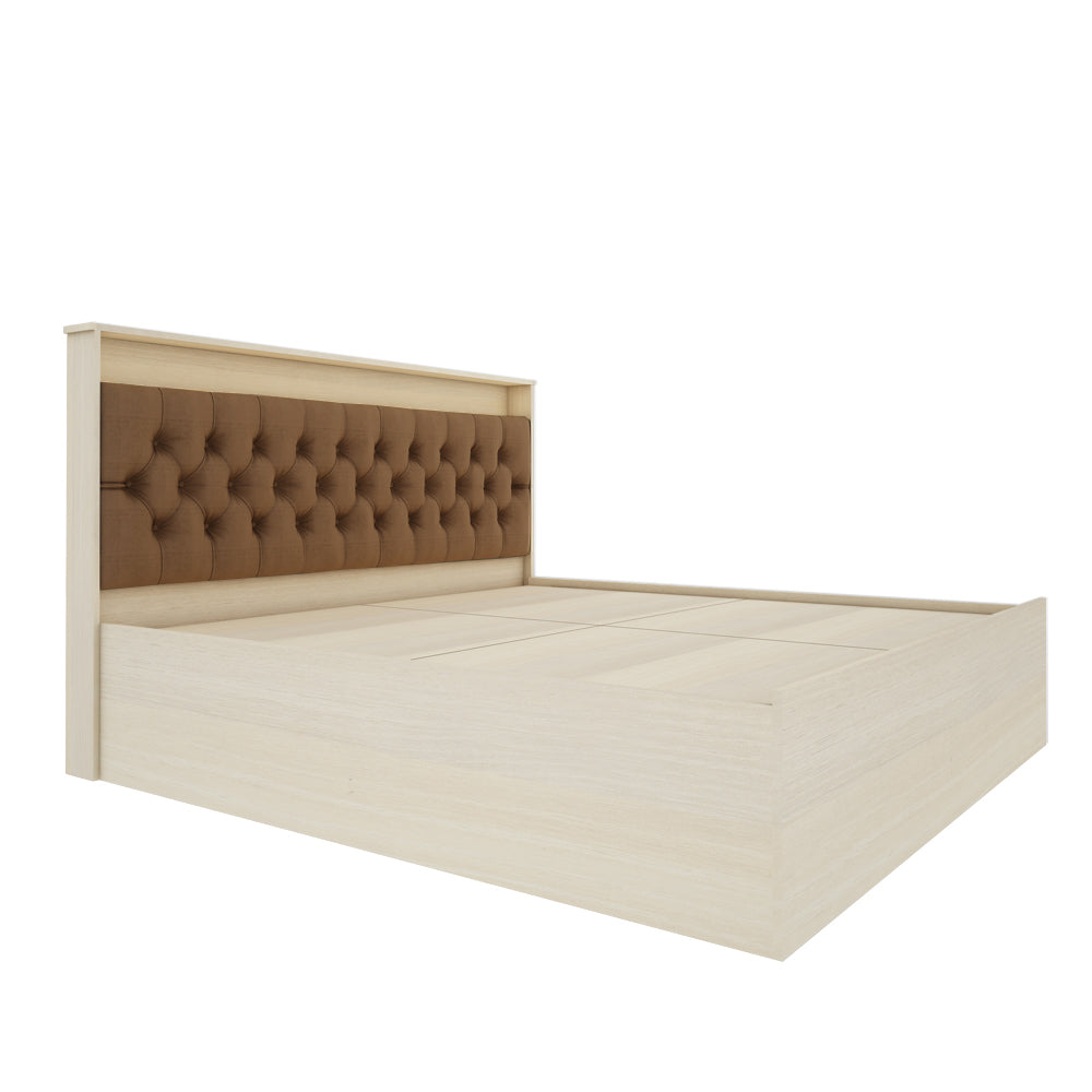 Ressley King Bed - Beige Teak & Brown