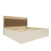 Ressley King Bed - Beige Teak & Brown