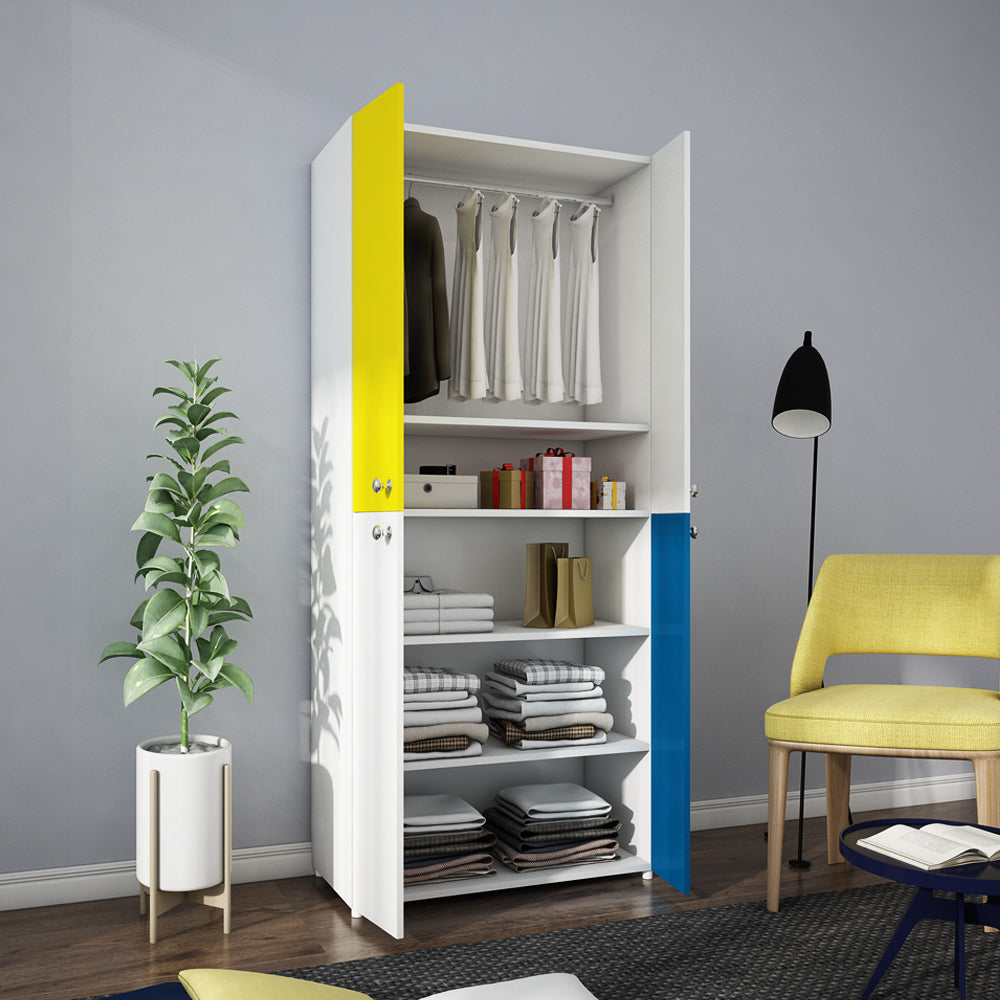 Petals Kids Wardrobe | Yellow & Blue and Frosty White