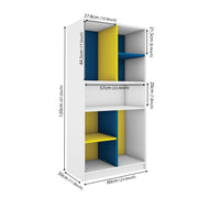 Lapis Bookcase | Frosty White, Blue and Yellow