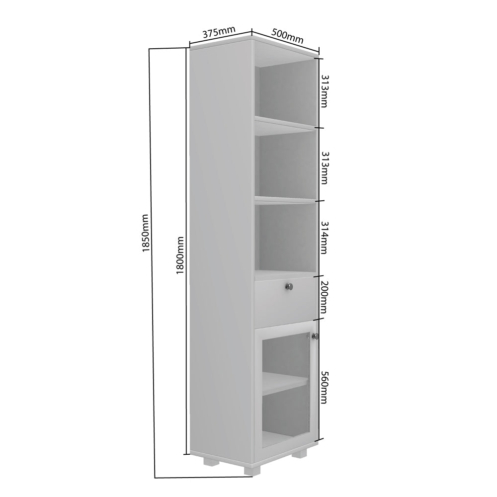Solicitor Compact Bookshelf | Beige Teak