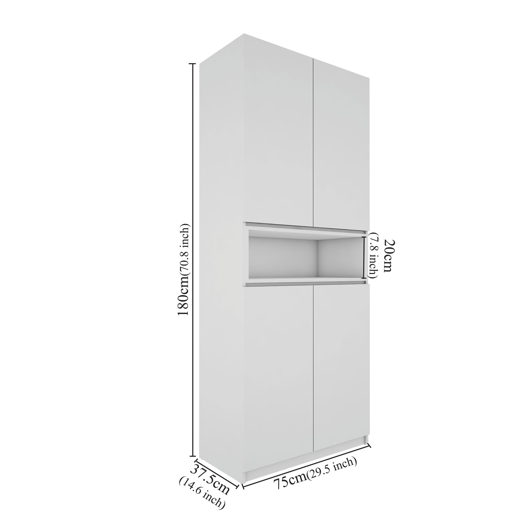 Natron Shoe Cabinet | Frosty White and Walnut