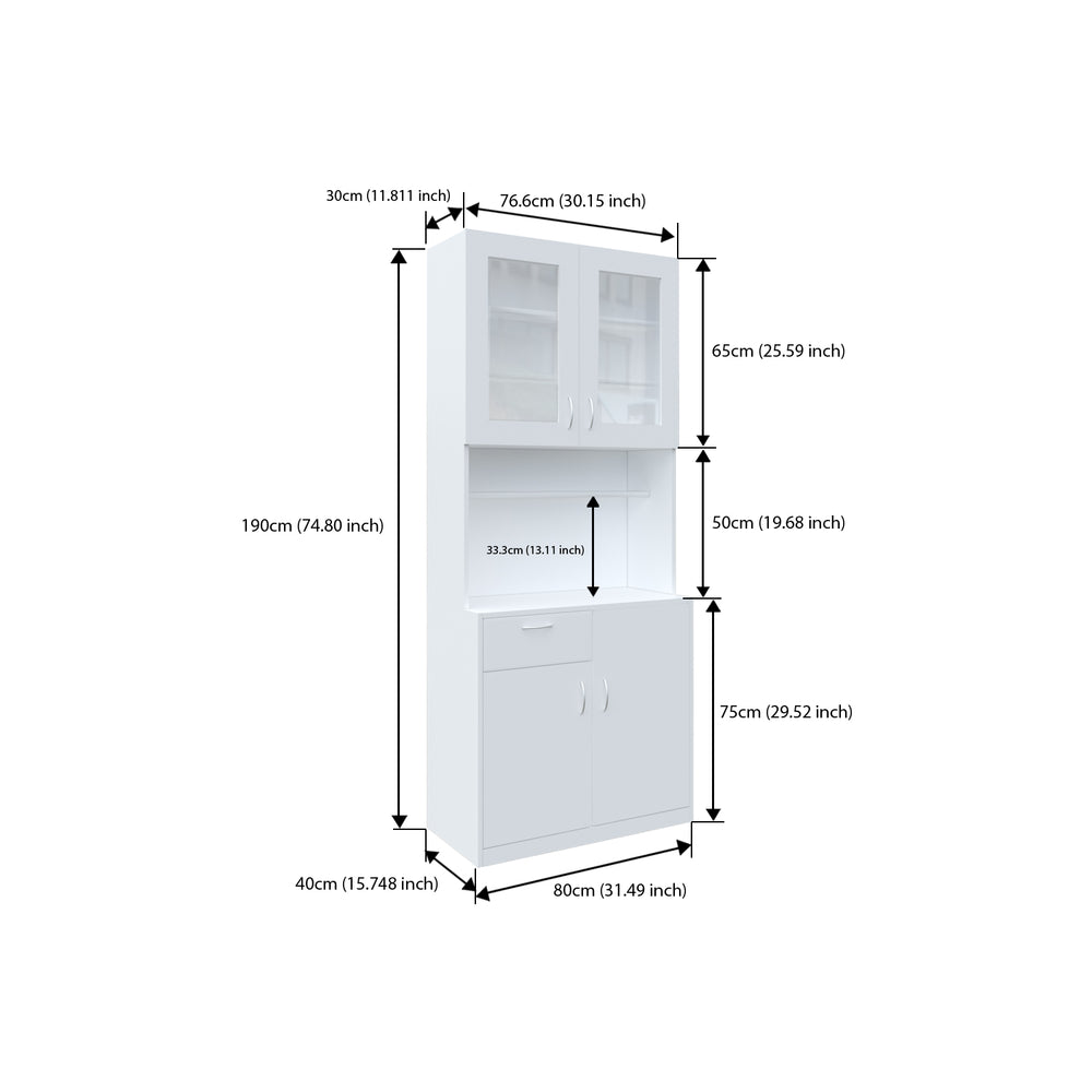 Modish Two Door Crockery Unit | Frosty White