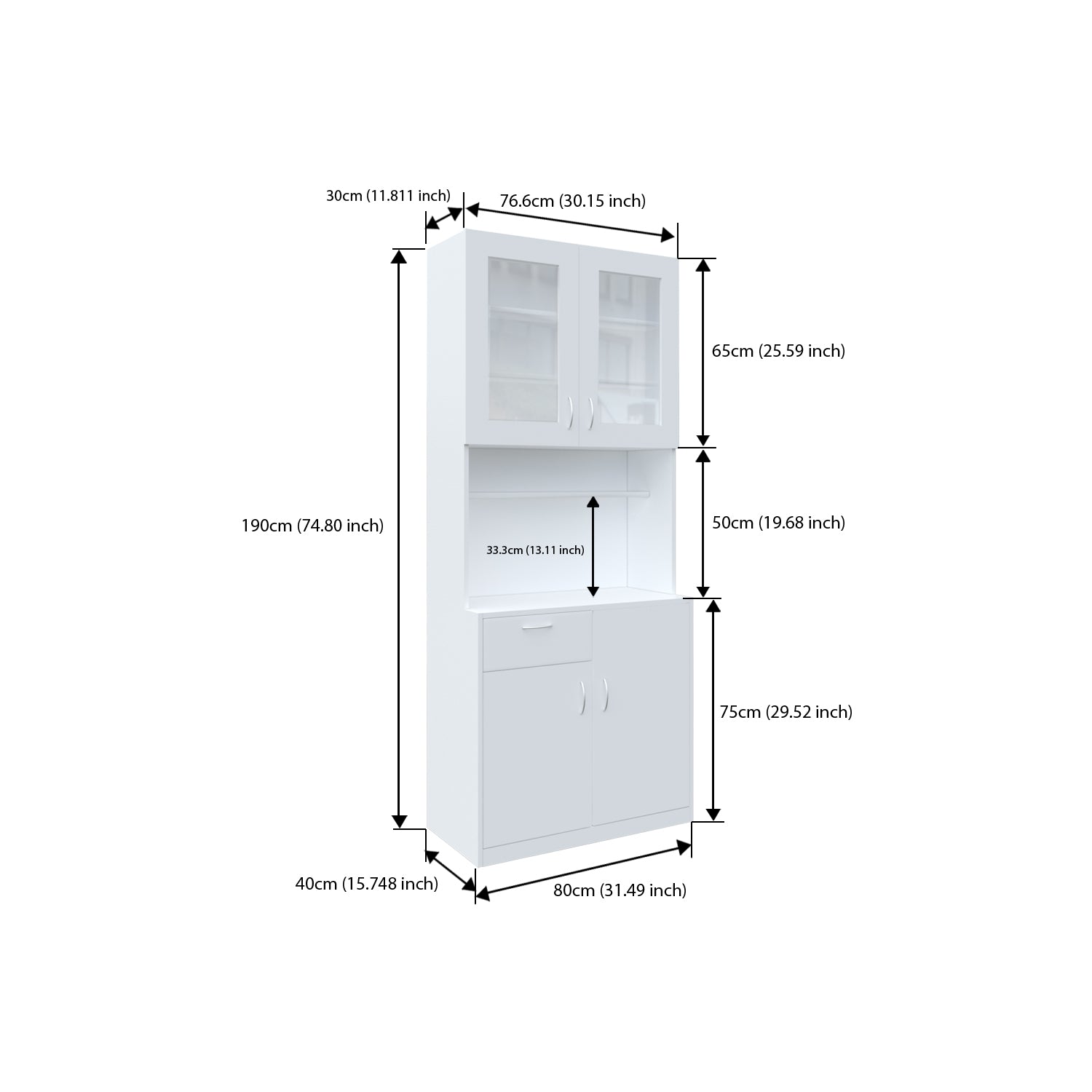 Modish Two Door Crockery Unit | Frosty White