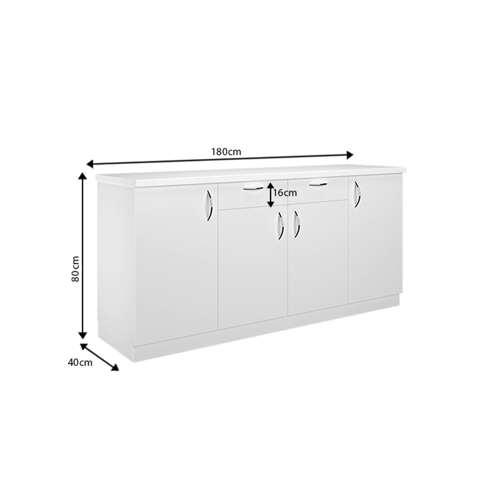Oberon Side Crockery Unit | Large | Frosty White