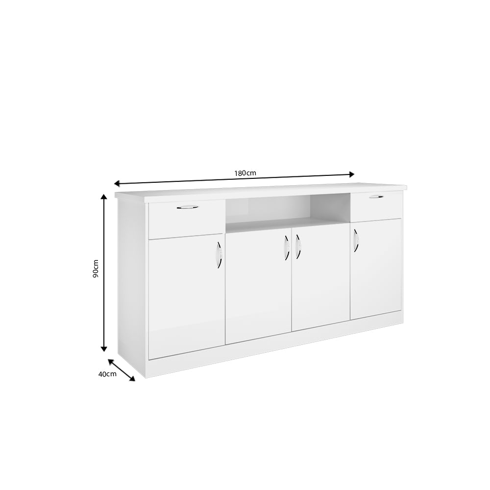 Magnus Side Crockery Unit | Large | Frosty White