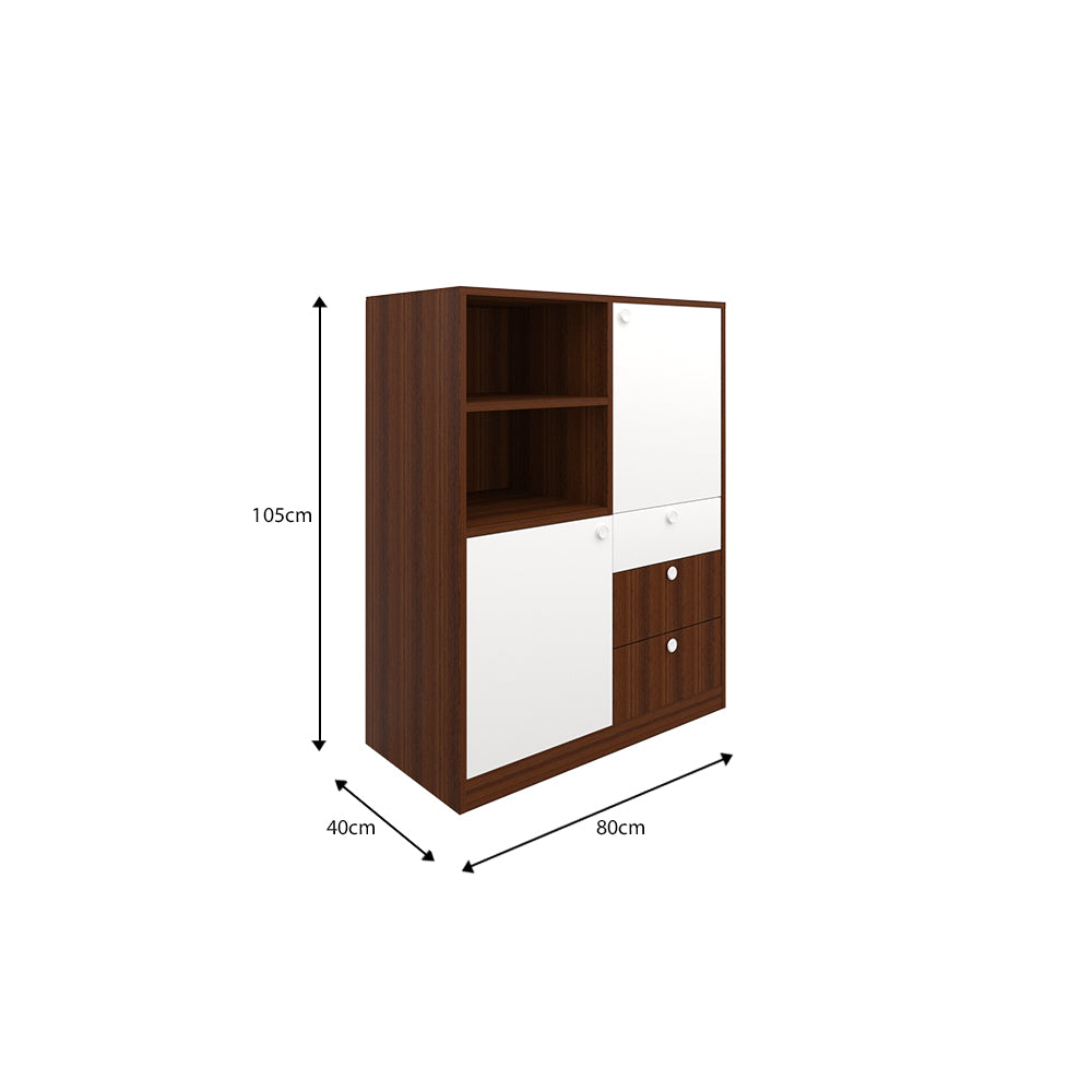 Grizwald Chest of drawers | Walnut and Frosty White