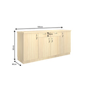 Oberon Side Crockery Unit | Large | Beige Teak