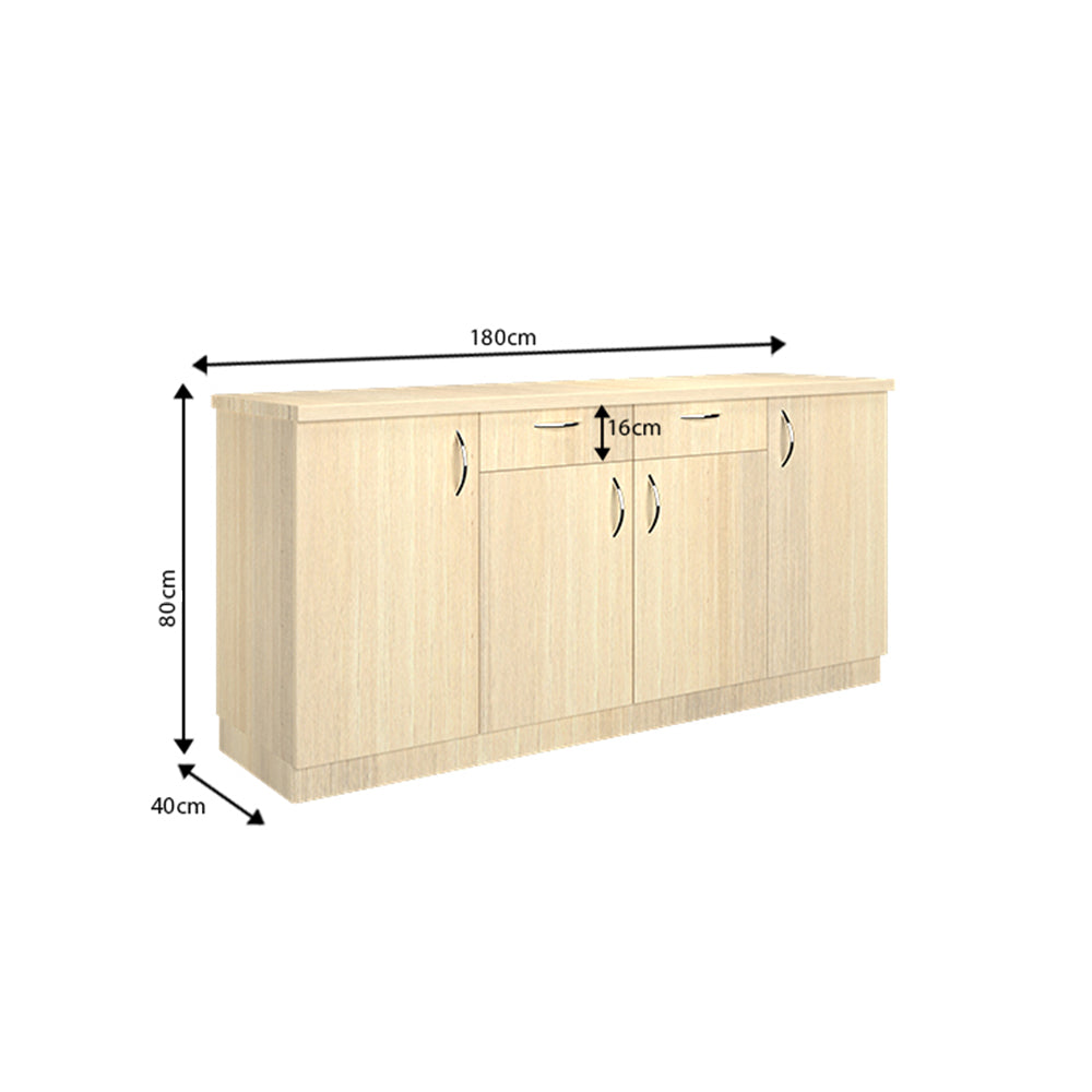 Oberon Side Crockery Unit | Large | Beige Teak