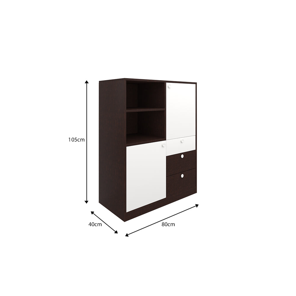 Tressia Chest of drawers | Wenge-Frosty White
