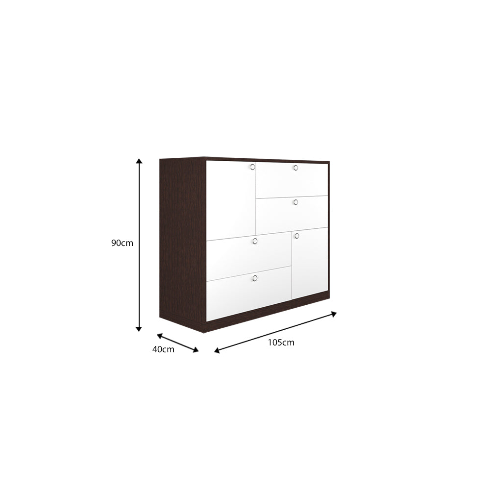 Rozlyn Chest of drawers | Wenge and Frosty White