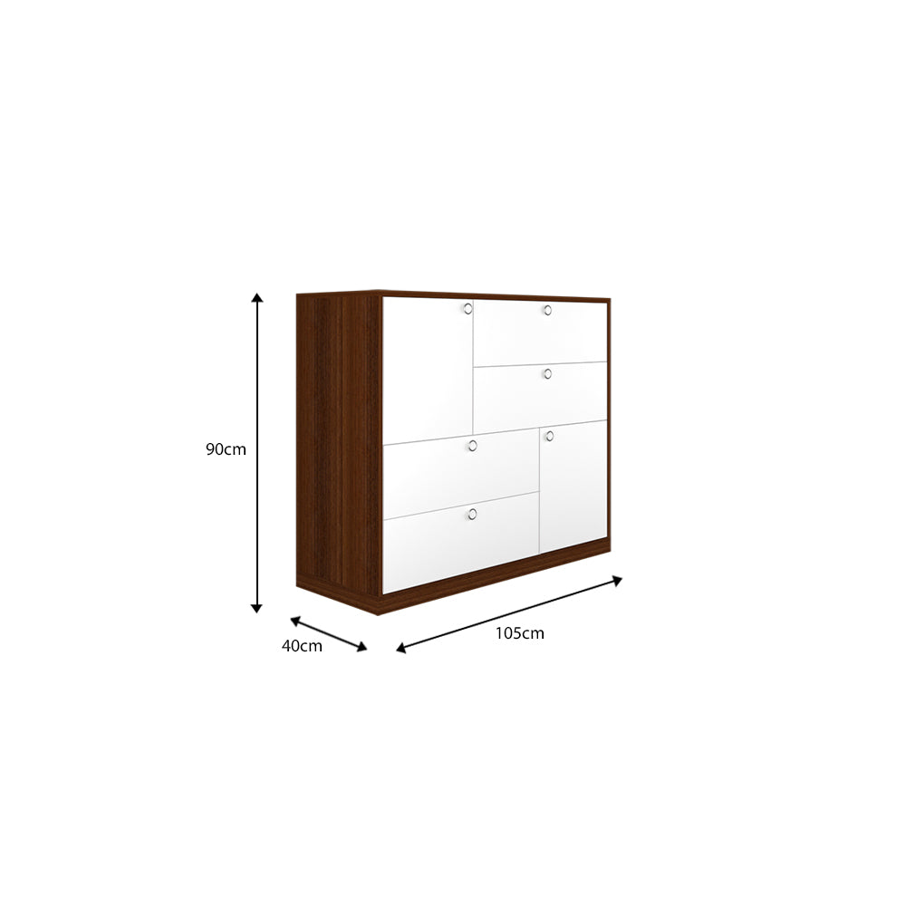 Rozlyn Chest of drawers | Walnut and Frosty White