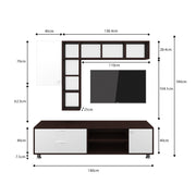 Basil TV Unit | 50 Inch TV | Wenge and Frosty White