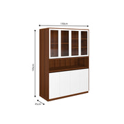 Elegant Crockery Unit | Walnut and Frosty White