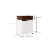 Microwave Unit | Small | Frosty White and Walnut