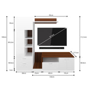 Cassius TV Unit | 60 Inch TV | Walnut and Frosty White