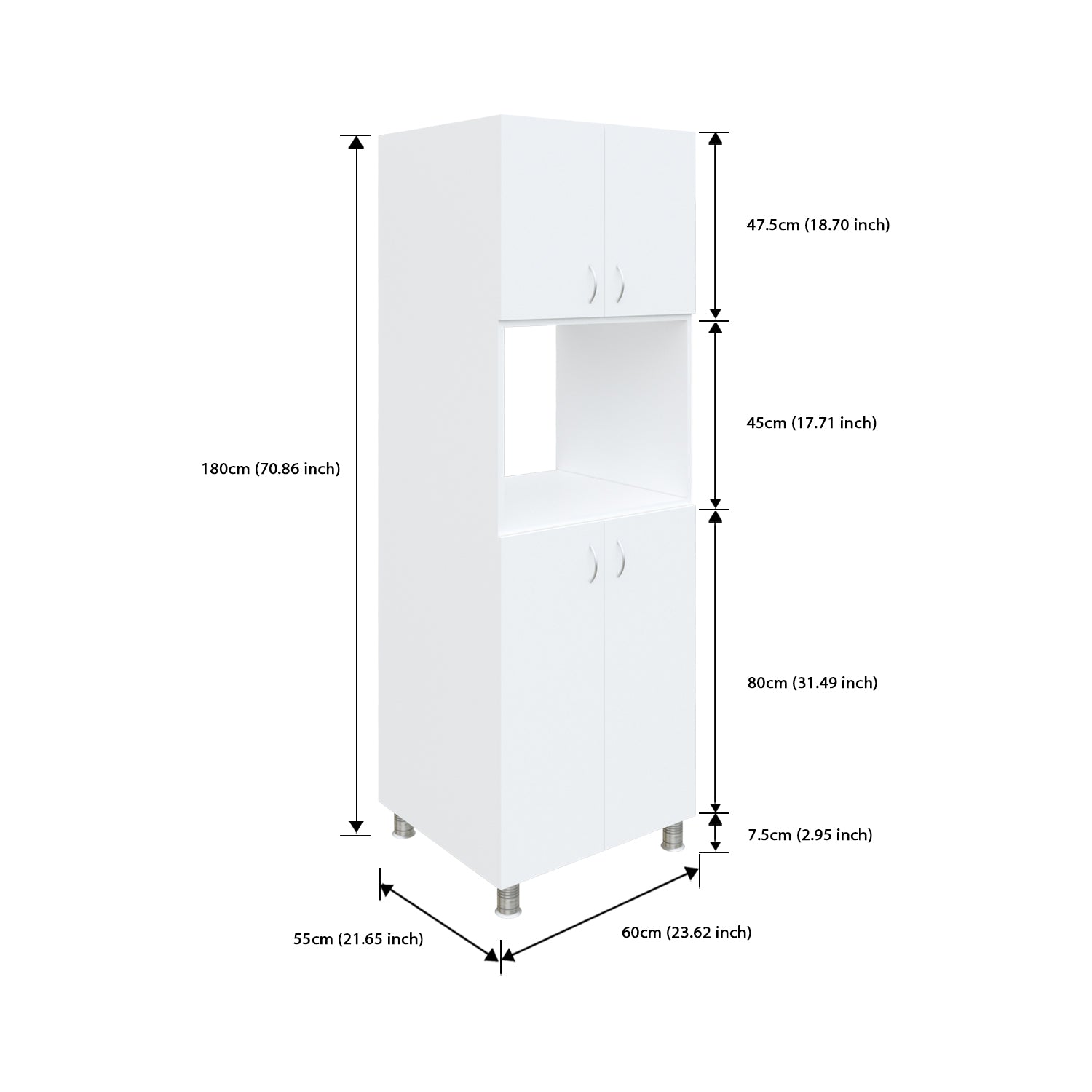 Microwave Tall Unit | Frosty White