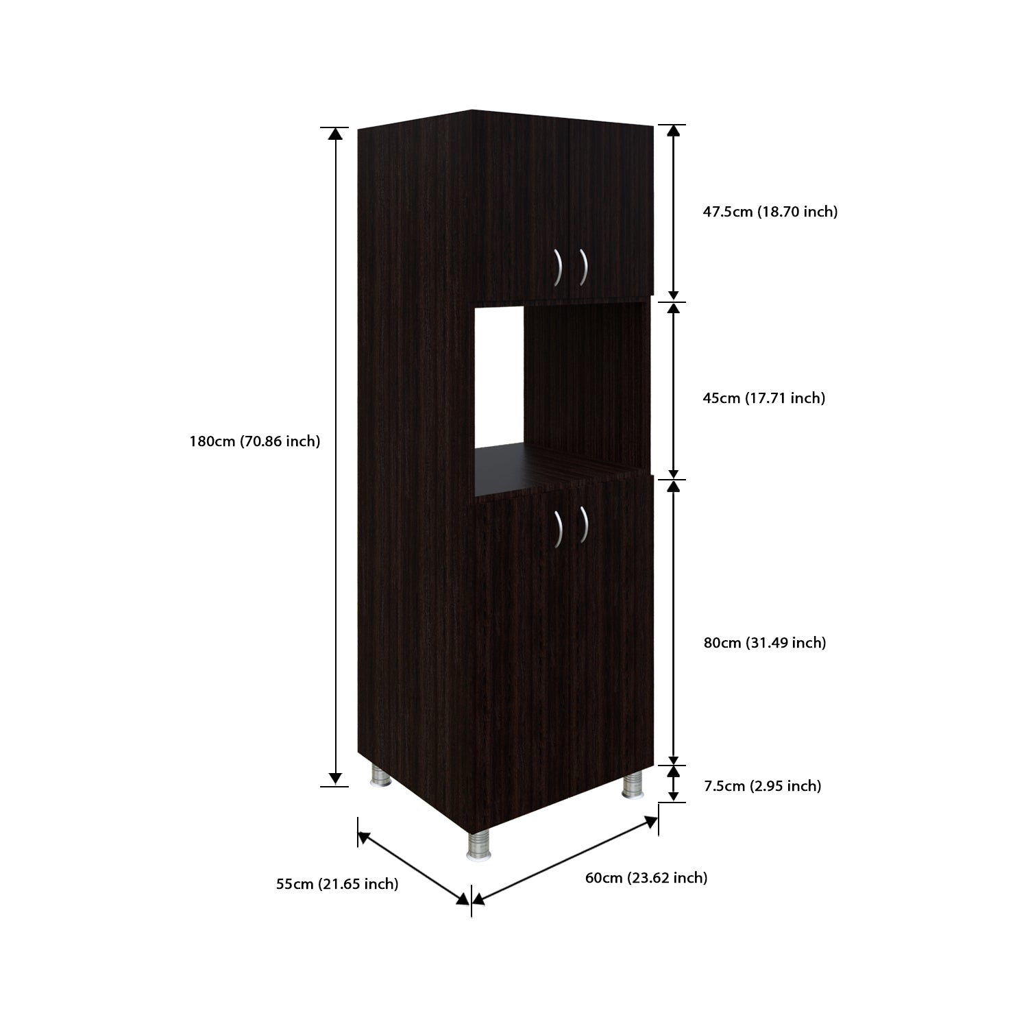 Microwave Tall Unit | Wenge
