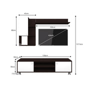 Cosmo TV Unit | 43 Inch TV | Wenge and Frosty White