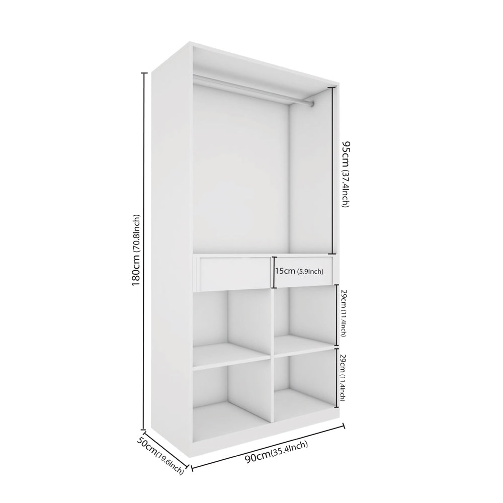 Flora 2 Door Wardrobe - Frosty White