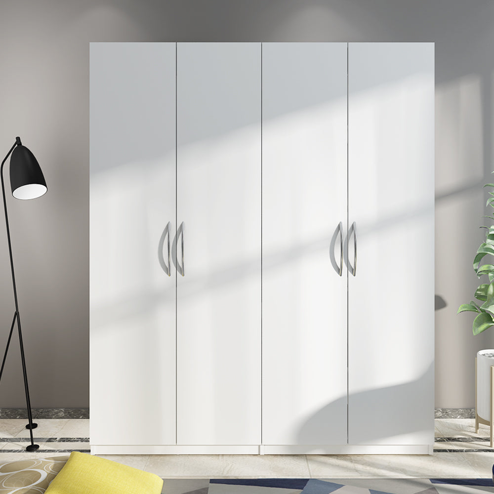 Bison 4 Door Wardrobe - White