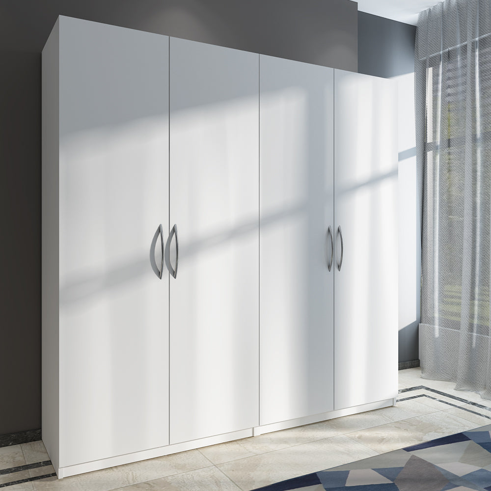 Lazel 4 Door Wardrobe - Frosty White