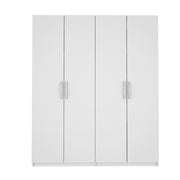 Bison 4 Door Wardrobe - White