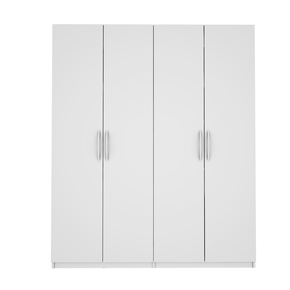 Bison 4 Door Wardrobe - White