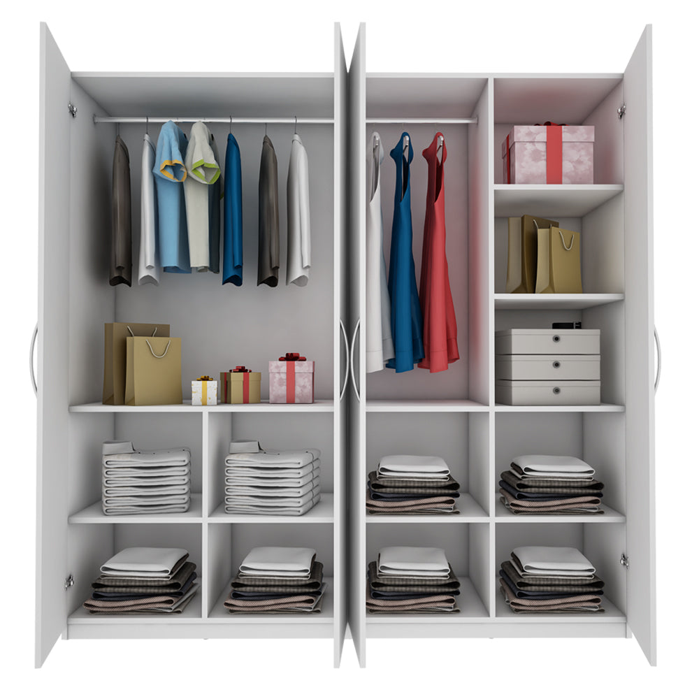 Lazel 4 Door Wardrobe - Frosty White