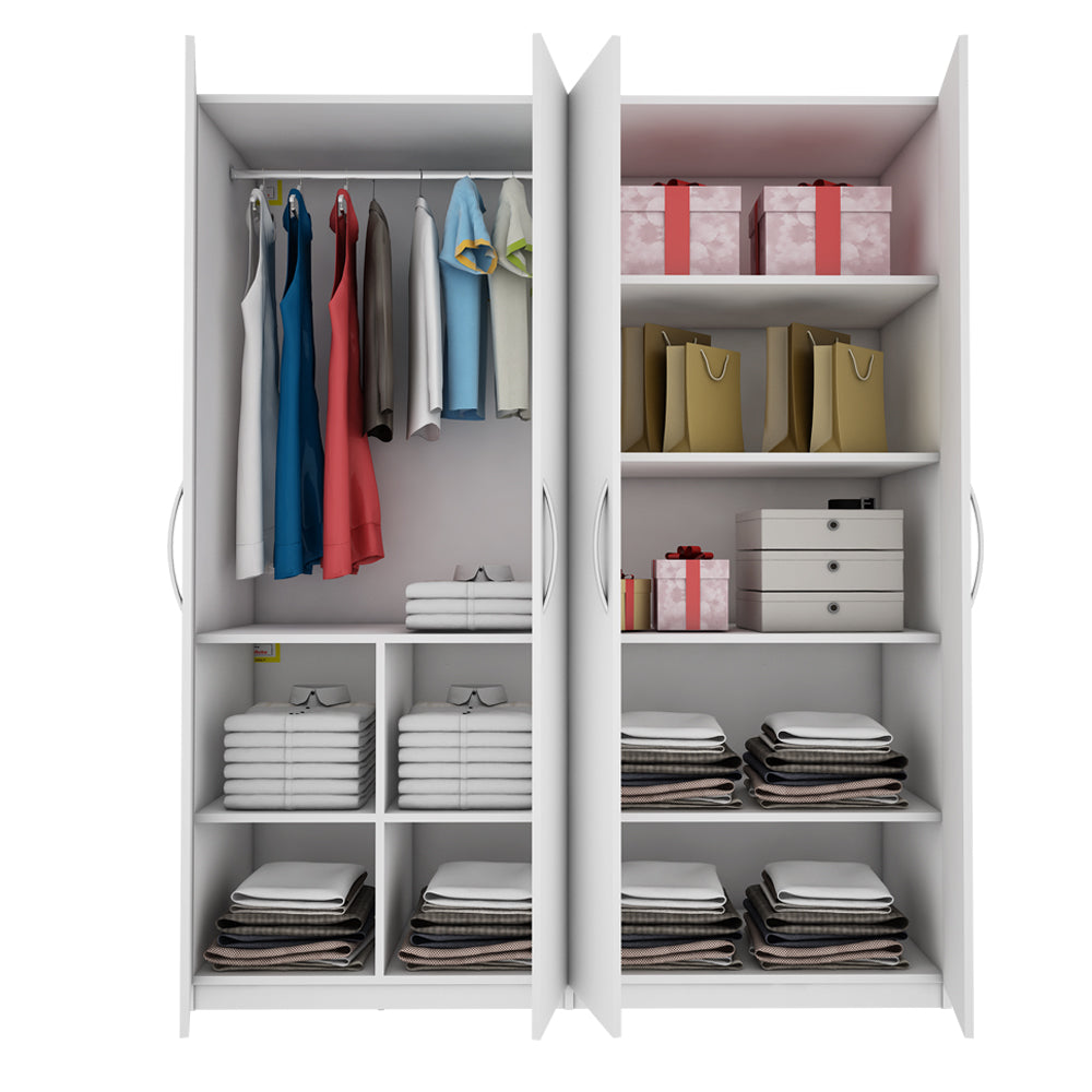 Bison 4 Door Wardrobe - White
