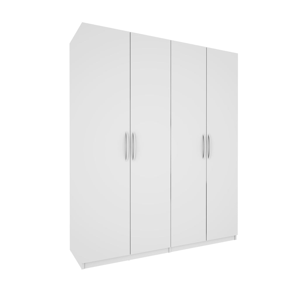 Bison 4 Door Wardrobe - White