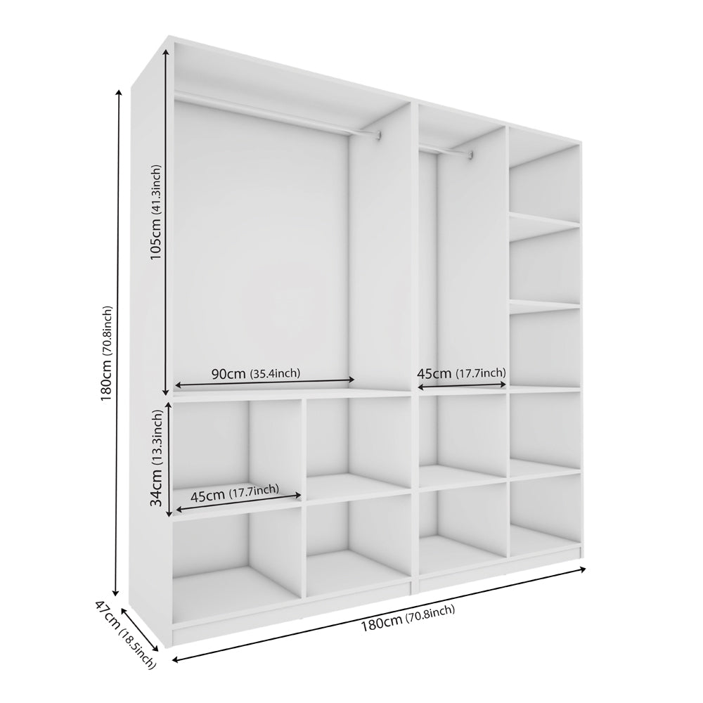 Lazel 4 Door Wardrobe - Frosty White