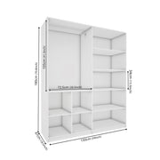 Bison 4 Door Wardrobe - White