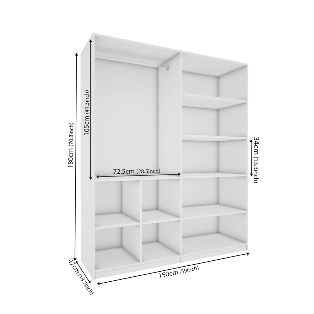 Bison 4 Door Wardrobe - White