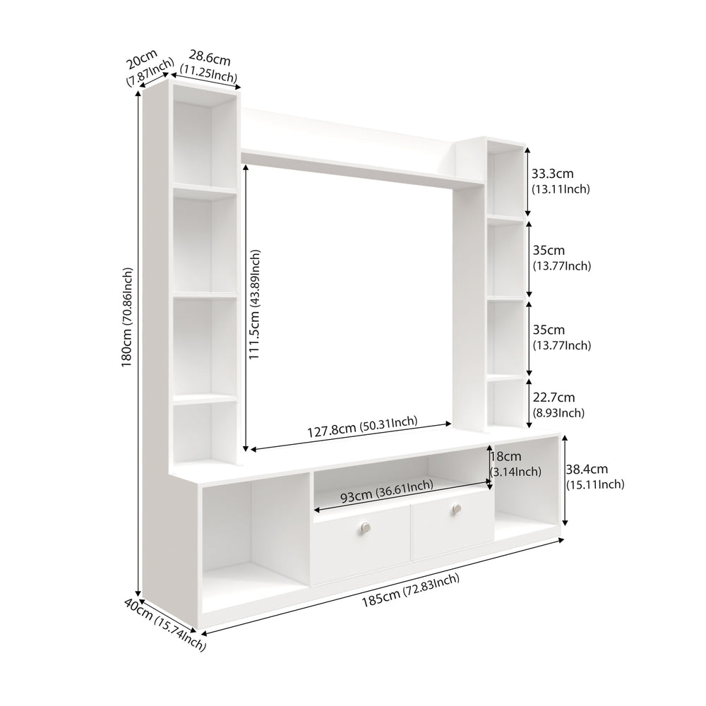 Florence TV Unit | 55 Inch TV | Frosty White