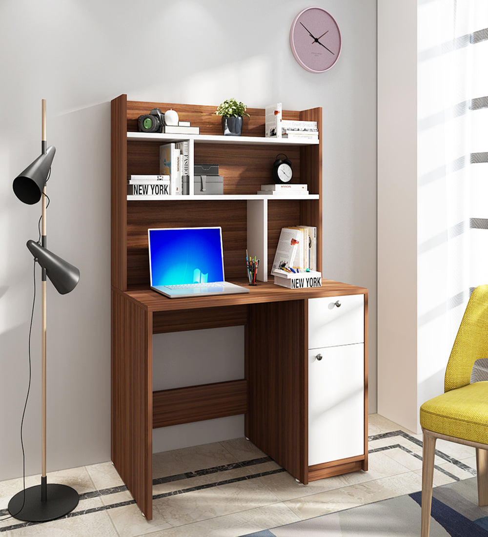 Neruda Study Table | Walnut and Frosty White