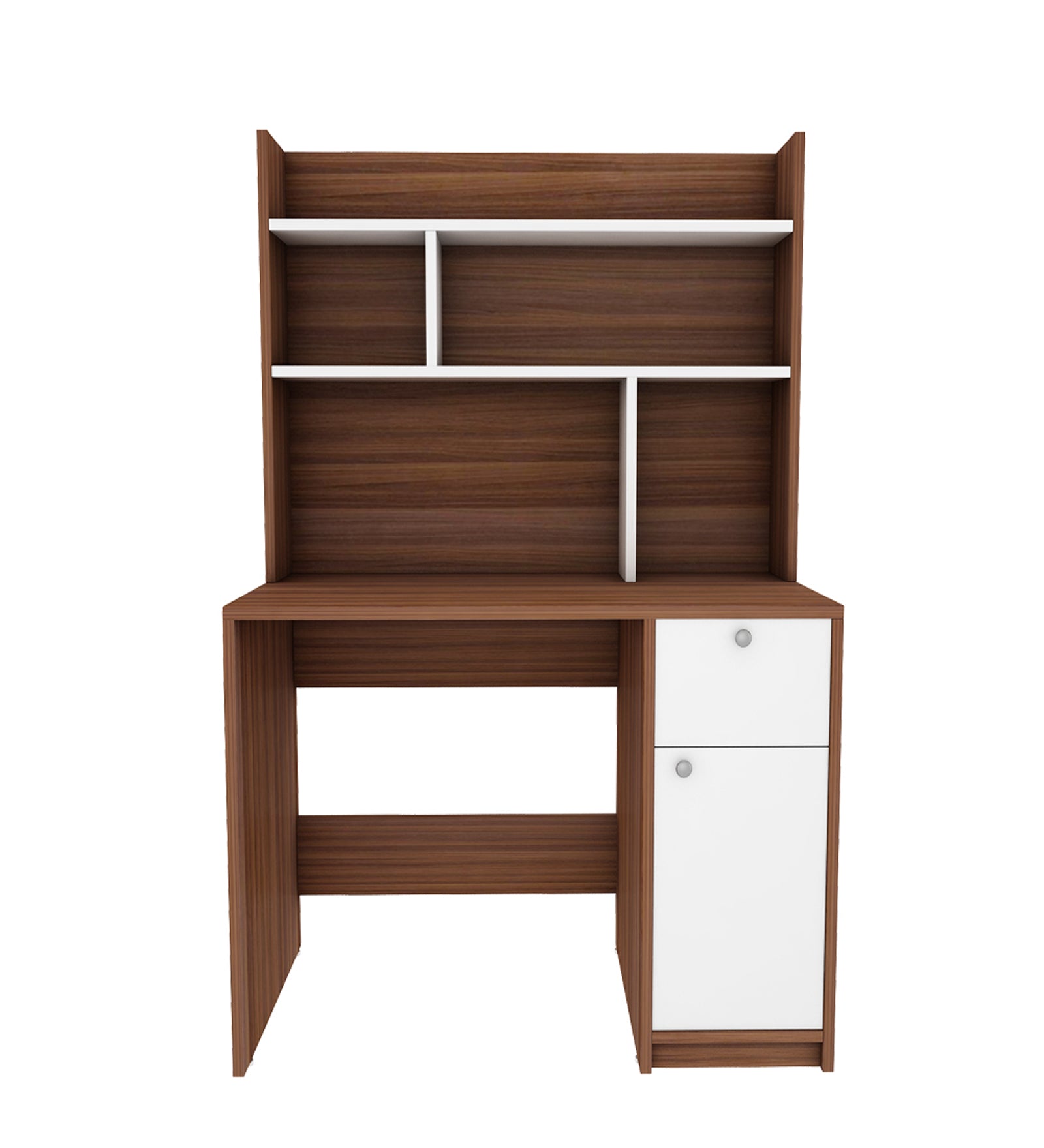 Neruda Study Table | Walnut and Frosty White