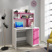 Neruda Study Table | Frosty White and Pink