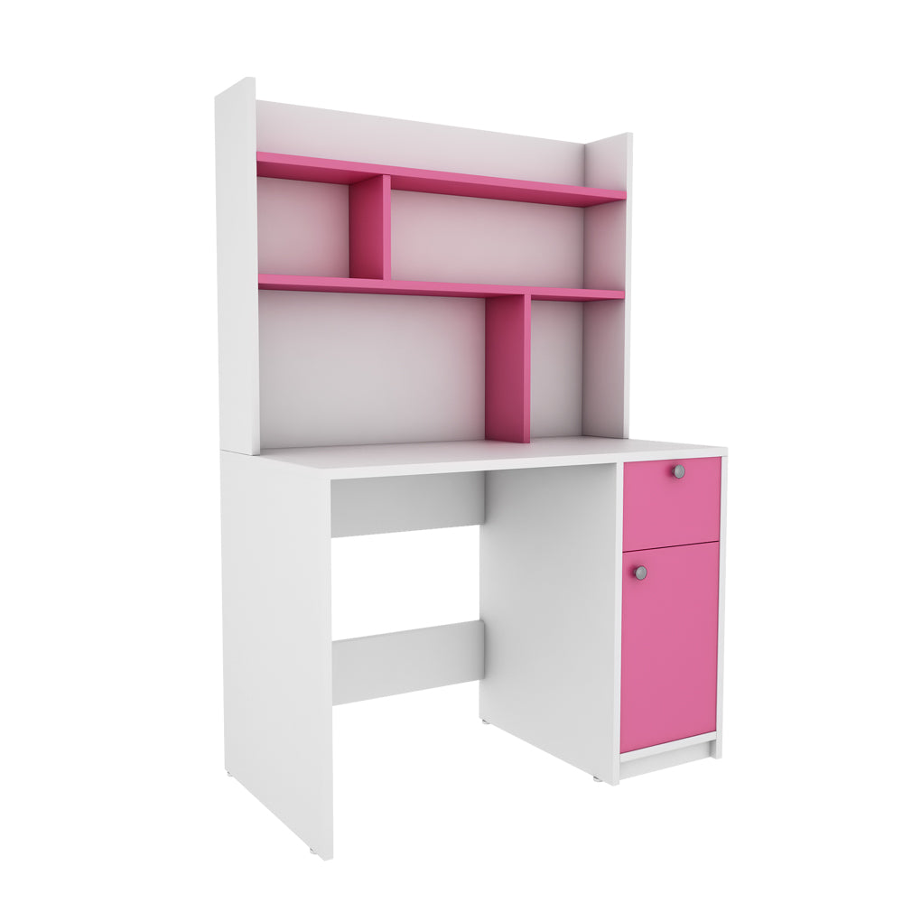 Neruda Study Table | Frosty White and Pink